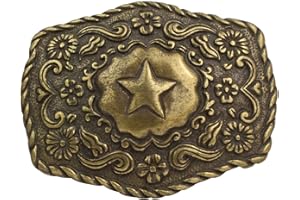 BELTINGER Fibbia per cintura stella con fiori 4,0 cm | fibbia intercambiabile per cintura accessori da equitazione 40mm solido | per abbigliamento da equitazione