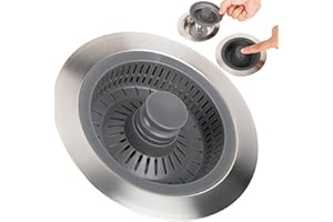 CONWANG 3 In 1 Kitchen Sink Strainer,Kitchen Pop Up Sink Plug Replacement,Kitchen Sink Drainer Plugs Universal For Sink Food Catcher,Kitchen Sink Drain Strainer And Stopper,Sink Drain Hole Depth > 35mm