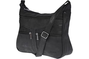 Christian Wippermann Damen Tasche Schultertasche Umhängetasche Crossover Bag Leder Optik Handtasche