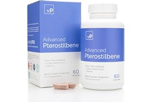 vP Vitality Pro Advanced Pterostilbene 60 Capsules - Over 98% Purity Third Party Tested - Trans-Pterostilbene Supplement - Vitality Pro