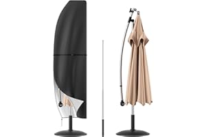 LAVLOLA Sonnenschirm Schutzhülle mit Stab, Ampelschirm Schutzhülle bis Ø 2-4m, Sonnenschirm Hülle Sonnenschirm Abdeckung 420D Oxford Gewebe Wasserdicht Staubdicht UV-Beständiges (265CM)