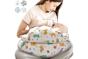 PILLANI Nursing Pillow for Breastfeeding & Bottle Feeding, Support Breast Feeding Pillow for Mom and Baby, with Adjustable Waist Strap, Removable Cotton Cover, Breastfeeding Essentials for Newborn