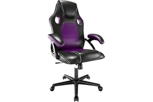 play haha. Silla para Juegos Silla de Oficina Silla giratoria Silla para computadora Silla de Trabajo Silla de Oficina Silla ergonómica Silla de Carreras Silla de Cuero (Púrpura)