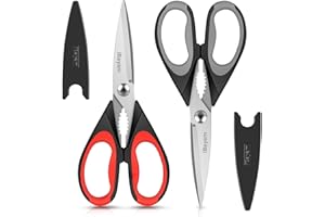 IBAYAM Kitchen Shears, 2-Pack Kitchen Scissors Heavy Duty Meat, Dishwasher Safe Cooking, Multipurpose Stainless Steel Sharp Utility Food for Chicken