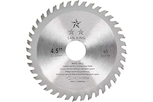 JOKAPY Hoja de sierra circular de 115 mm con 40 dientes, disco amoladora de 115 mm para corte de madera, disco para amoladora angular, diámetro interior 22,2 mm