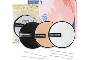 LINGLAN - Almohadillas para quitar reutilizables 3 unidades con bastoncillos de algodón de bambú rosa 5 unidades fibra de kapok blanca fibra de trigo marrón fibra de carbono activada en color negro