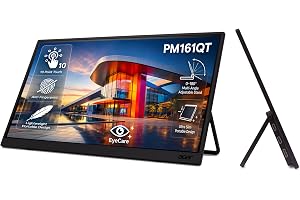 Acer PM161QT 15.6 Inch Full HD IPS Portable Touch Monitor | 10-Point Multi-Touch | USB Type-C & Mini HDMI | Anti-Fingerprint Screen | Built-in Speakers | VisionCare | Multi Angle Adjustable Stand