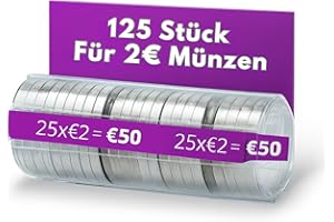 ALEJANDRO FUENTES AF® - 125 Münzhülsen für 2 Euro Münzen | Europäisches Format, Organisieren und Schützen Sie Ihr Bargeld, Münzrollen Kunststoff