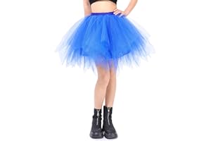 Kefiyis Tutu Skirts for Women Adult Tutu Tulle Skirt Ballet Halloween Christmas Fancy Dress Cosplay Petticoat Party Dance Costume