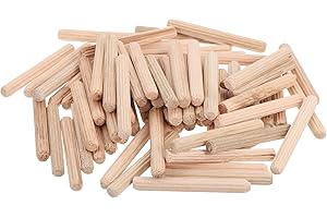 QUARKZMAN 100uds Madera Pasadores, 6 x 50mm (0,24 x 1,97 Pulgadas) Madera Espigas Varillas, Estriadas Espigas Juntas para Acanaladas Carpintería Muebles Artesanía