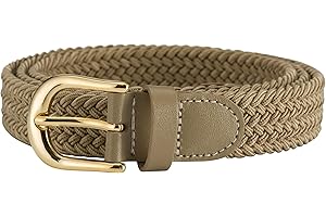 Streeze ceinture élastique pour femmes. 5 tailles. Extensible et tressée. 25 mm de largeur avec boucle en or de tailles XS-XL