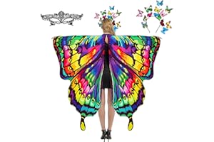 plainshe Butterfly Wings, Fairy Wings for Adults, Butterfly Costume, Halloween Costumes for Women, 3PCS Butterfly Cape Set.
