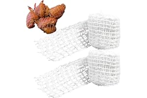 UptVin 2 Rollen Schinkennetz Weiß, Bratennetz, 5 Meter Rollbratennetz Baumwollfaden 16 Löcher, Elastisches Fleischnetz, Räuchernetz Schinkennetz zum Aufbewahren, Aufhängen und Garen von Fleisch