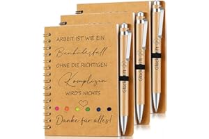boocooberg Dankeschön Geschenke für Kollegen,Kleine Geschenke für Kollegen Lehrer Inspirierend,Geschenke für Kollegen Notizblock 10x15cm Beste Danke Geschenk Kollegen Abschiedsgeschenk (3PCS)