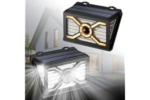 Tolare Controllo di Gruppo Lampada Solare da Esterno con Sensore di Movimento, 1800 mAh Luce Solare LED Esterno, Due Colori di Luce per Decorazione e Illuminazione, IP65 Impermeabile [2 Pezzi]