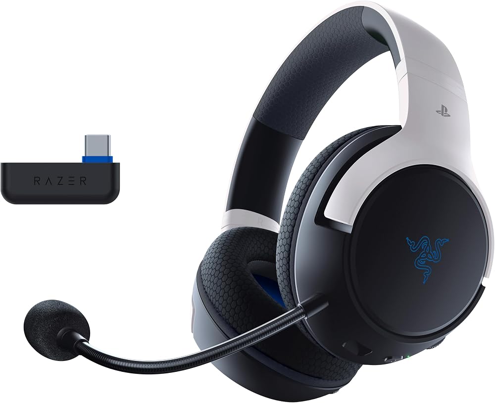 Razer HyperSpeed (Playstation Licensed) - Playstation için kablolu oyun kulaklığı (Triforce 50 mm, HyperClear mikrofon, 3,5 mm jak, platformlar arası uyumluluk) beyaz