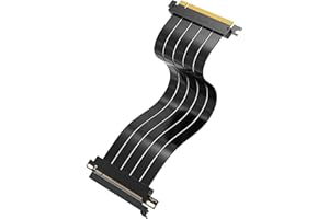 EZDIY-FAB PCIE Gen 4 16x Extreme Flexible, High Speed Riser Cable PCI Express 4.0 Port GPU Extension Card-Straight Connector [11.8in/30cm]