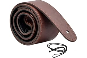 Vesaneae Gitarrengurt Verstellbarer 118-136cm, Gitarrenband aus Leder, Gitarren-Gurt PU Lederenden, Kustischer Elektrischer Gitarren-Baß-Bügel, Gitarrengurt für Akustische, Gitarren, und Bässe