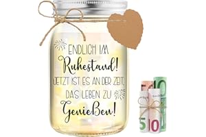 LED Flaschenlicht Ruhestand Geschenk, Rentner Geschenk Frauen Männer, Geldgeschenk Ruhestand, Renteneintritt Geschenk für Arbeitskollegin Erzieher Lehrer Hebammen Freundin Oma, Ruhestandsgeschenk