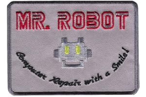 Titan One Europe Mr Robot Computer Repair with a Smile Patch Iron Écusson Brodé Thermocollant Patch