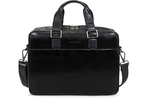 Marc Peter® Sydney torba nauczycielska, męska, skórzana aktówka, torba na laptopa, torba biurowa, torba biznesowa, duża torba na ramię XXL, brązowa