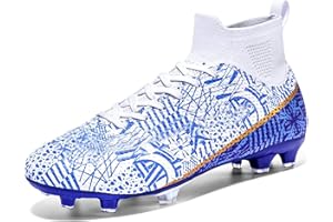 WOWEI Chaussures de Football Homme Crampons de Foot Garçons Homme Professionnel High Top Spikes Crampons de Foot Antidérapant Athlétisme Chaussures