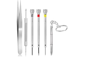 LIAMGUS 6 pcs Watch Screwdriver Set, glasses screwdriver, glasses repair kit with screws and screwdriver, watch link removal kit, for Watch Back Removal Watch Strap Link Removal & Battery Replacement