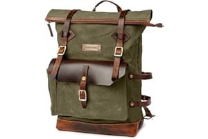 DRAKENSBERG Rolltop plecak "Adam" z woskowanego płótna ze skórą, odporny na działanie wody – perfekcja rzemieślnicza, do 30 l