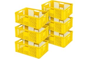 BRB 6x Eurobehälter durchbrochen/Stapelkorb, LxBxH 600x400x240 mm, lebensmittelecht, Industriequalität (gelb)