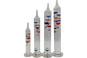 Suyak Free Standing Galileo Multi Size Thermometer - Elegant Home Decor & Room Thermometer, Gift for Men,Father,Husband,Teacher - Indoor/Outdoor Thermometer for Accurate Temperature Reading (24 cm)