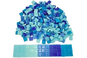 Armena 1005 Mosaikstein Mosaikfliesen Glas 1x1cm 250g (Circa 350 Stück) Blau gemischt, 2101042501005