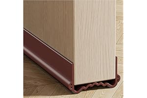 Veki 100cm Cutable Draught Excluder for Bottom of Doors, PVC Double-Sided Draft Excluder for Doors, Noise Blocker Door Draft Excluder, Under Door Draft Stopper for Energy Saving (Wide 3.5-5cm, Brown)