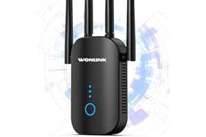 WONLINK Repetidor WiFi Potente, Amplificador Señal WiFi Doble Banda 5G y 2.4GHz, Extensor WiFi con Puerto Ethernet, 3 Modos WiFi Booster, AC1200 Mbps Repetidor de WiFi para Casa, Fácil Configuración