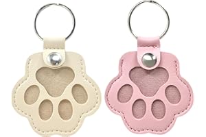 Duuclume Boîte à souvenirs personnalisée pour poils d'animaux de compagnie, pochette de rangement pour poils d'animaux de compagnie, porte-clés commémoratif en cuir en forme de patte de chien et chat