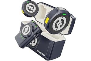 HOLLYVIEW Hollyland Lark M2 Wireless Lavalier Microphone (2TX+1RX) Compatible with Camera, iPhone, Android, PC, 300m LOS Range, Hi-Fi Audio, Noise Cancelling, 40H Duration, Lapel Mic for Livestream Vlog-Black