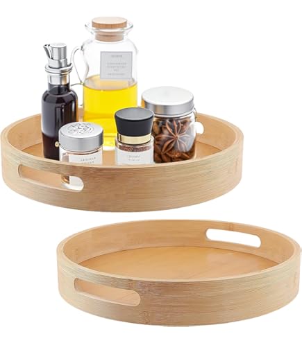 KINGOZOYI Draaitafel 30 cm, grijs, roestvrij staal, kruidenrek, organizer voor specerijen, ingrediënten, cosmetica, snacks KINGOZOYI Draaitafel 30 cm, grijs, roestvrij staal, kruidenrek, organizer voor specerijen, ingrediënten, cosmetica, snacks