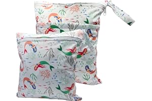 FMOPQ Wetbag Kindergarten Waterproof Reusable Wet Bag Nursery Travel Beach Pool Daycare Soiled Nappy Bags Wetbag Stoffwindeln Yoga Gym Pump Parts Bag for Swimsuits, Wet Clothes