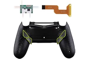 eXtremeRate Dawn Remap Kit pour ps4 Manette JDM-040/050/055, Coque Arrière Modifiée avec 4 Palettes Boutons pour ps4 Controller, Texturé Noir