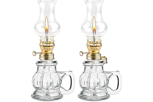 Inomhus Oljelampa, 2 stycken Transparent Glas Justerbar Nostalgisk Retro Ljusstyrka, Vindtät Dekorativ Oljelampa för Vardagsr