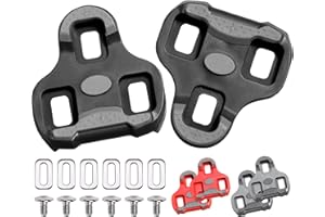 TacoBey Cales de pédale de vélo Compatible avec Look keo pédale, Noir 0°,Gris 4,5 °,Rouge 9°