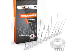 WERKTAL Taubenabwehr Spikes - Effektive Vogelabwehr aus langlebigem Edelstahl [3 Meter] - Tierfreundliche Taubenabwehr Balkon & Fenster - Werkzeugslose Montage Dank Nanotape - Gegen alle Vogelarten