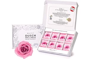 WALTZ 7 Coffret d'aromathérapie pour se choyer avec bombes de douche à la rose, huile essentielle de rose pour se détendre, joli cadeau cosmétique naturel pour femme