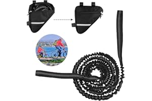 MEKEET Corde de Remorquage de Vélo pour Enfant, Sangle de remorquage de vélo VTT, Corde de Remorquage Elastique pour Vélo avec Sac de Rangement, Capacité de Charge de 200kg (Noir)