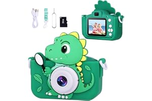 Envyvip Camera for Kids Age 3-8, Toddler Kids Digital Camera Christmas Birthday Gifts for 3 4 5 6 7 8 Years Old Boys Girls, Selfie Video Camera Toy, HD 1080P, 32GB SD Card (Green)