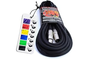 No Bull Nordell Music Gear' Premium XLR Cable (Black, 10m): Achieve a Clearer Audio Signal with Balanced Male to Female Microphone Lead, plus Cable Tie