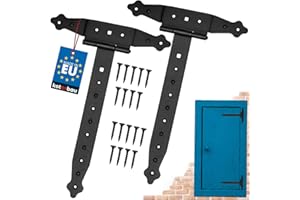 KOTARBAU® Juego de 2 Bisagras de 300 mm - Revestimiento de Polvo - Bisagras negras en T Bisagras Puertas Madera Bisagras para Puertas de Madera Visagras Negras Rustica en Cruz