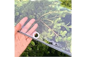 YIQIFLY Bâche Imperméable Transparente avec Oeillet, Couverture en Feuille de Bâche 0.35mm épaissie PVC Bache Plastique Résistance Aux Intempéries pour Terrasse, Pergola (Size : 2x2m/6.56x6.56ft)