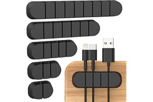 KOLAMOM Porte-câbles Clips de câbles, 5 pièces de gestion de câbles, Avec 2 couleurs de kabel organizer pour bureau, câbles d'alimentation, câbles de charge USB, chargeurs, câbles audio