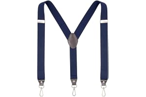 Ausukler Bretelle da uomo extra forti 3,5 cm di larghezza con ganci girevoli e cinghie elastiche Y-back per jeans