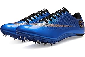 Hozuumo Spikes De Sprint D’athlétisme, De Course Antidérapantes À 8 Crampons, Chaussures D’entraînement Imperméables Baskets Professionnelles,